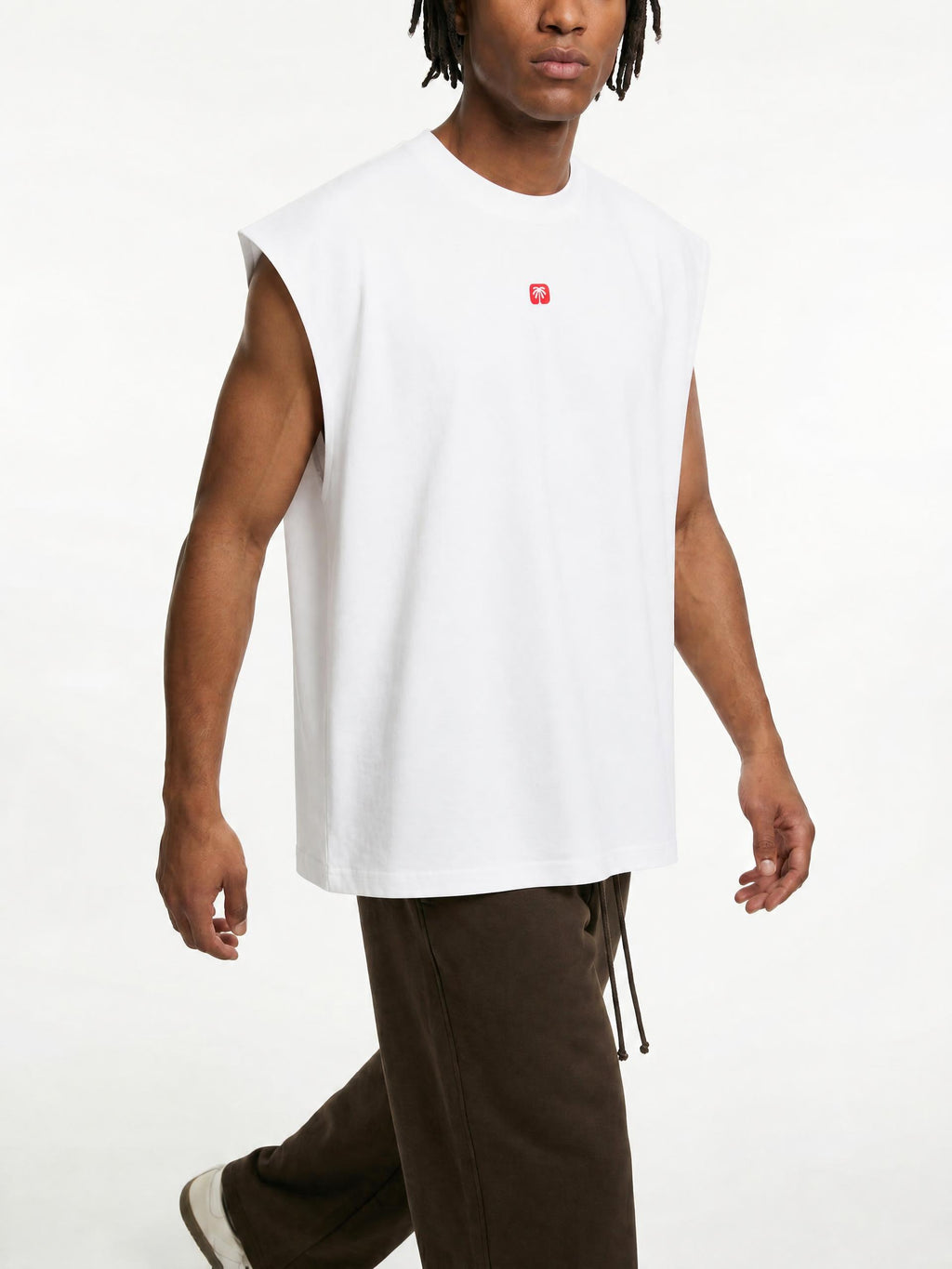 Raw Edge Cotton Tank Top